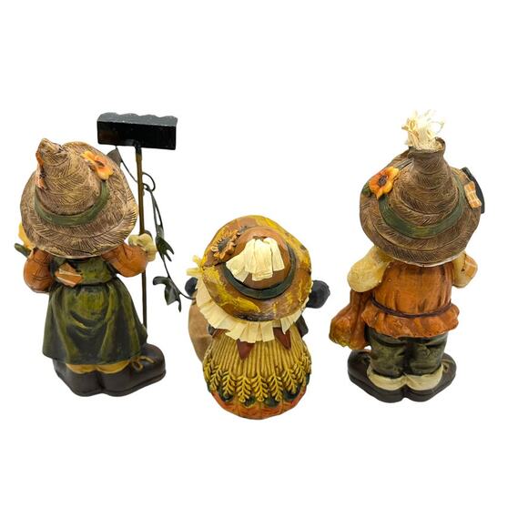 Scarecrow Shelf Sitter Figurine Set 3 Harvest Fall Thanksgiving Decor Charming - Picture 8 of 15
